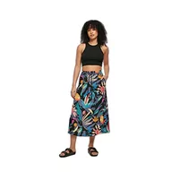 Spódnice - Urban Classics Damska spódnica z wiskozy midi Skirt, długa spódnica z wiskozy dla kobiet, dostępna w wielu kolorach, rozmiary XS - 5XL, blackfruity, M - miniaturka - grafika 1
