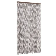 Zasłony - vidaXL Szenilowa zasłona Fly w kolorze ciemnoszarym i białym 100x200 cm - miniaturka - grafika 1