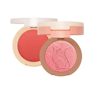 Rozświetlacze do twarzy i ciała - J.Cat 2 In 1 Piece Of Cake Blush + Highlighter Róż i rozświetlacz 2w1, 105 One In A Melon! - miniaturka - grafika 1