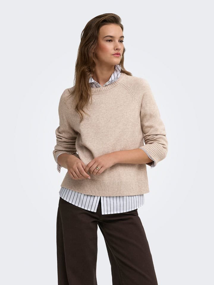 ONLY Sweter w kolorze beżowym