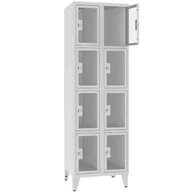 Akcesoria BHP - Szafa na nogach MSUS 324 ze skrytkami z pleksy na zamek kluczowy - miniaturka - grafika 1