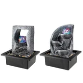 Fontanny ogrodowe - Fontanna Led Kula Świecąca Szara Domowa Pokojowa - miniaturka - grafika 1