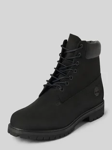 Buty sznurowane ze skóry z detalem z logo - Botki męskie - miniaturka - grafika 1