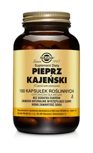 Solgar Pieprz Kajeński, suplement diety, 100 kapsułek - Odchudzanie i oczyszczanie - miniaturka - grafika 1