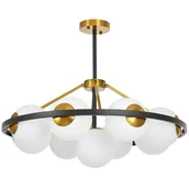 Lampy sufitowe - NOWOCZESNA LAMPA WISZĄCA CZARNO-MOSIĘŻNA DONZANO W9 - miniaturka - grafika 1