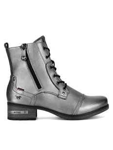 Mustang Botki 1229-513 Srebrny - Botki damskie - miniaturka - grafika 1