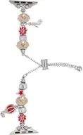 Akcesoria do smartwatchy - GlacierX bransoleta do smartwatcha Slider Clasp Beaded Charm Bracelet Crimson Glow do Apple Watch 38/40/41mm Srebrno-żółto-czerwona - miniaturka - grafika 1
