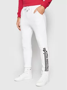 Alpha Industries Spodnie dresowe Jogger 118364 Biały Regular Fit - Spodnie sportowe męskie - miniaturka - grafika 1