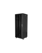 Szafy rack - Lanberg szafa stojąca rack 19'' 32U/600x600mm czarna drzwi szklane - miniaturka - grafika 1