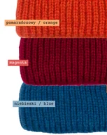 Apaszki i szaliki damskie - PUCHACZ - szalik wełna merino, bawełna czesana niebieski - miniaturka - grafika 1