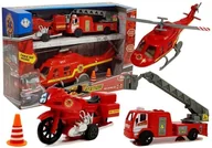 Samoloty i helikoptery - Zestaw Pojazdów Straż Pożarna Helikopter Motor Światło Dźwięki LEAN Toys - miniaturka - grafika 1