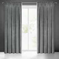 Zasłony - Eurofirany Zasłona welwetowa Samanta na taśmie 140x270 Grafitowa ex-zas-samanta-graf-140x270-taśma - miniaturka - grafika 1