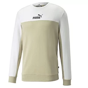 PUMA Bluza męska ESS+ Block Crew Tr, biała, L - Bluzy męskie - miniaturka - grafika 1