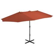 Parasole ogrodowe - vidaXL Parasol ogrodowy na słupku aluminiowym, 460 x 270 cm, terakota - miniaturka - grafika 1