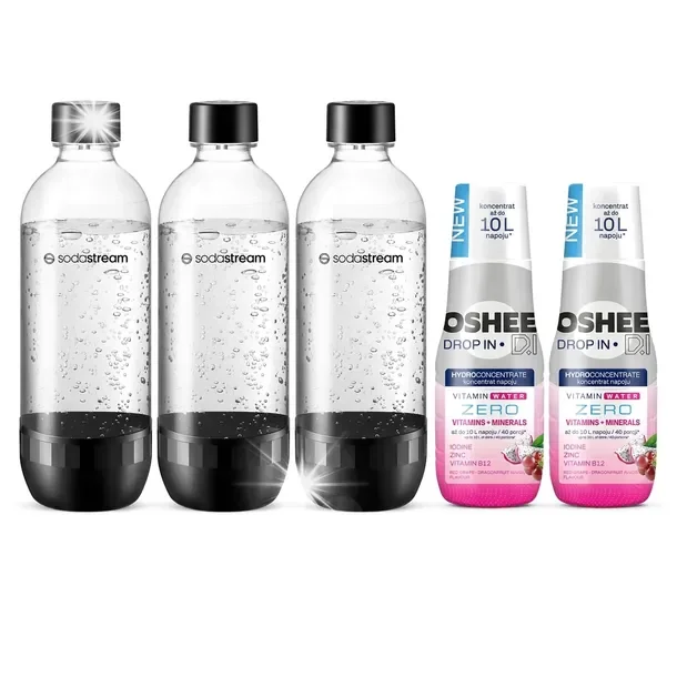 Koncentrat SYROP Oshee 2x + 3x BUTELKA DO SATURATORA SodaStream Classic 1L