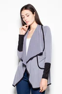 Swetry damskie - Elegancki Sweter kardigan VT036 Szary L - miniaturka - grafika 1