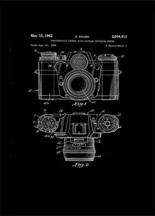 Plakat, Patent Aparat Fotograficzny Projekt 1962 - retro, 30x45 cm - Plakaty - miniaturka - grafika 1