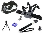 Paski, szelki, uprzęże foto - Zestaw Monopod / Head Strap / Chest Mount Do Gopro Hero 5 4 3+ 3 + 2 1 / Sjcam / Xiaomi / Xiaoyi - miniaturka - grafika 1
