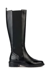 Geox kozaki D WALK PLEASURE H damskie kolor czarny na płaskim obcasie D36TGH 04948 C9999 - Kozaki damskie - miniaturka - grafika 1