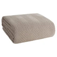 Narzuty - Narzuta imitująca len beżowa 200 x 220 cm - miniaturka - grafika 1