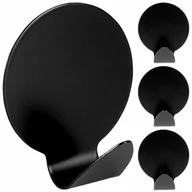 Wieszaki łazienkowe - Wieszak samoprzylepny na ręcznik ścierkę / haczyk stalowy okrągły czarny 4 szt. 4x3,5 cm kod: O-569572-W3 - miniaturka - grafika 1