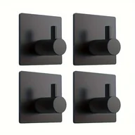 Inne - Zestaw 4 mocnych haczyków ścienych na klej: Wodoszczelne ze stali nierdzewnej do zawieszania płaszczy, , ręczników, szlafroków - Nadające się do - miniaturka - grafika 1