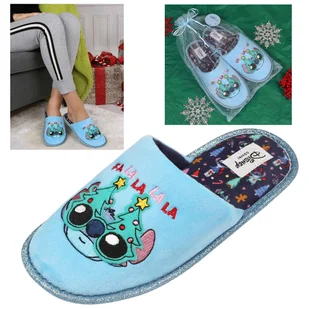 DISNEY Stitch Kapcie/papcie świąteczne, damskie kapcie+ woreczek ozdobny 36-37 EU - Kapcie damskie - miniaturka - grafika 1