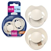 Smoczki uspokajające - LOVI Prime Dynamiczny Smoczek Silikonowy Uspokajający Ivory/Coconut 6-18m 2-pak - miniaturka - grafika 1