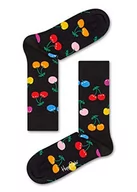 Skarpetki męskie - Happy Socks Cherry Sock, kolorowe i zabawne, Skarpety dla kobiet i mężczyzn, Czarny-Zielony-Pomarańczowy-Różowy-Czerwony (41-46) - miniaturka - grafika 1