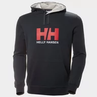 Koszulki sportowe męskie - Męska bluza dresowa nierozpinana z kapturem HELLY HANSEN HH LOGO HOODIE - granatowa - miniaturka - grafika 1