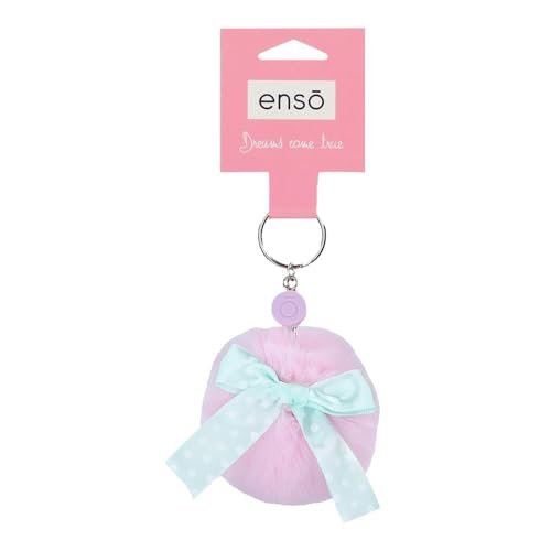 Enso Pompon Brelok Plecak Szkolny Różowy 7x7x7 cm Poliester, Różowy kolor, Talla única, plecak szkolny