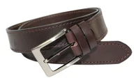 Paski - Pasek Męski Skórzany PAS-MAX (PL) Skóra Licowa EXTRA 40 mm Z Brązową Nitką CZEKOLADOWY - miniaturka - grafika 1