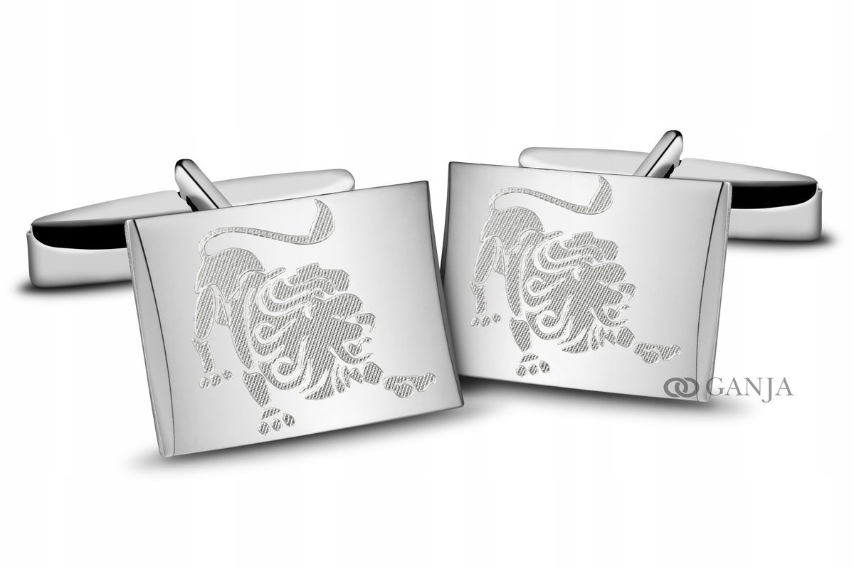 Spinki srebrne do mankietów 925 rodowane LEW SP53