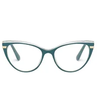 Okulary korekcyjne, oprawki, szkła - Okulary kocie do komputera damskie z filtrem BLUE Light zerówki 2567-4 - miniaturka - grafika 1