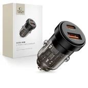 Ładowarki samochodowe - TECH-PROTECT CC03 2-PORT CAR CHARGER PD45W/QC3.0 BLACK - miniaturka - grafika 1