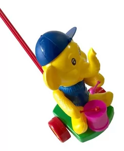LAZUR-MIX Słoń z bębenkiem do pchania LAZUR - Pchacze - miniaturka - grafika 1