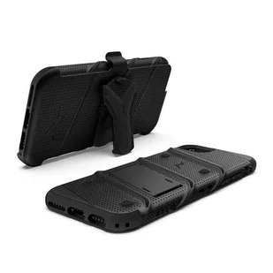 Zizo Bolt Cover Pancerne etui iPhone SE 2020 / 8 / 7 ze szkłem 9H na ekran + podstawka & uchwyt do paska (czarny) - Etui i futerały do telefonów - miniaturka - grafika 6