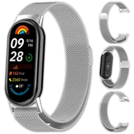 Akcesoria do smartwatchy - Bransoleta pasek opaska Milanese Vanfone ze stali nierdzewnej do Xiaomi Mi Smart Band 8/9, srebrny - miniaturka - grafika 1
