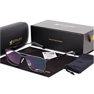 Męskie okulary Fotochromowe PREMIUM +0.75 do czytania z antyrefleksem STF380 - Okulary korekcyjne, oprawki, szkła - miniaturka - grafika 1