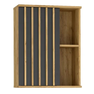 Wisząca Szafka W Stylu Loft Z Czarnymi Lamelami S7-K10 - Szafki do salonu Wisząca Szafka W Stylu Loft Z Czarnymi Lamelami S7-K10 - Szafki do salonu - miniaturka - grafika 1