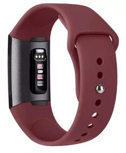 Opaska Pasek Bransoleta Softband Fitbit Charge 3 / 4 Bordowa - Akcesoria do smartwatchy - miniaturka - grafika 1