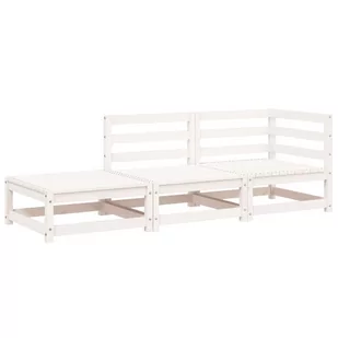 Sofa ogrodowa z podnóżkiem, 2-osobowa, biała, drewno sosnowe Lumarko! - Sofy ogrodowe - miniaturka - grafika 1