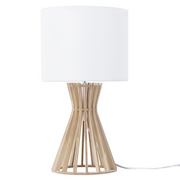 Lampy stojące - Beliani Lampa stołowa biała CARRION - miniaturka - grafika 1
