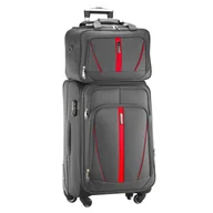 Walizki - Zestaw Walizka Średnia i Torba z Codury Szary - miniaturka - grafika 1