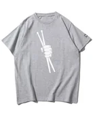 Koszulki i topy damskie - Koszulka oversize Pałeczki Perkusyjne Mocny Beat Muzyka Szara 3XL - miniaturka - grafika 1