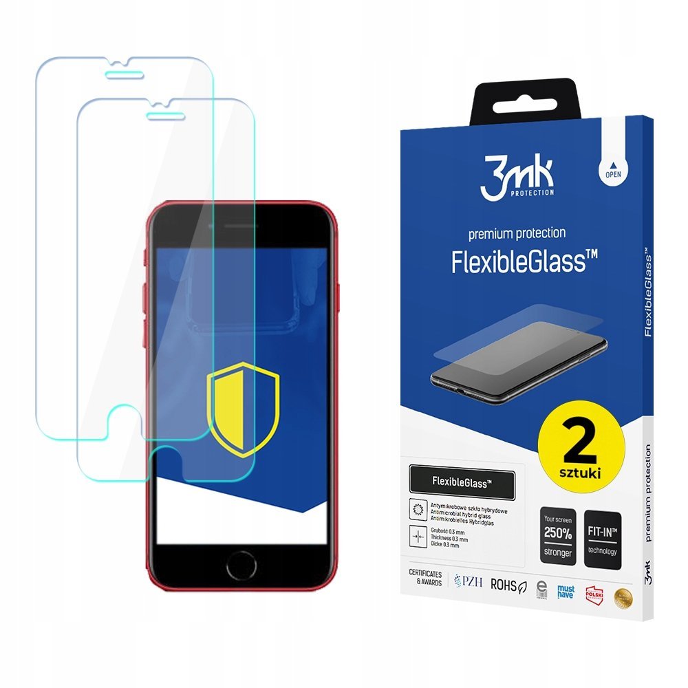 2x Szkło hybrydowe na ekran do Apple iPhone SE 2020/2022 3mk FlexibleGlass