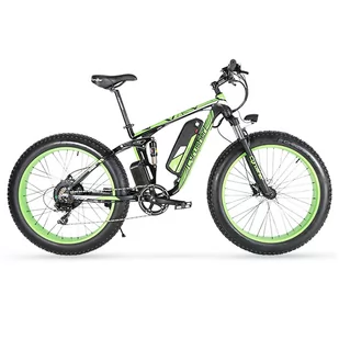 Rower elektryczny cyrusher XF800 - Silnik BAFANG 750W 13Ah opony pełne 26"x4.0 FAT BIKE 28 km/h - Zielona - Rowery elektryczne - miniaturka - grafika 1