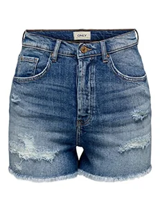 ONLY Damskie szorty ONLJENNA EX HW RAW DNM AZG111, Medium Blue Denim, S, niebieski (medium blue denim), S - Spodenki damskie - miniaturka - grafika 1