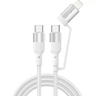 Kabel USB Typ-C - USB Typ-C + Lightning 4SMARTS ComboCord CL 1.5 m Biały - Kable USB - miniaturka - grafika 1