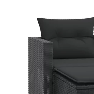 2-osobowa sofa ogrodowa z podnóżkami, czarna, polirattan Lumarko! - Sofy ogrodowe - miniaturka - grafika 8